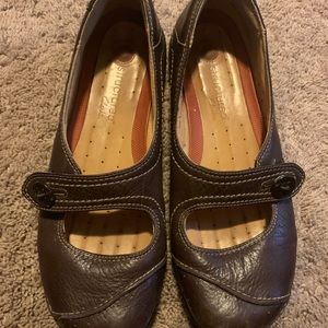 Dark Brown Clarks Unstructured Mary Janes